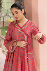 2-Pc Digital Printed Peplum Angrakha With Printed Tulip Trouser CWB23-03